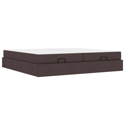 Sengeramme med madras 2 stk. Gyldenbrun Stof