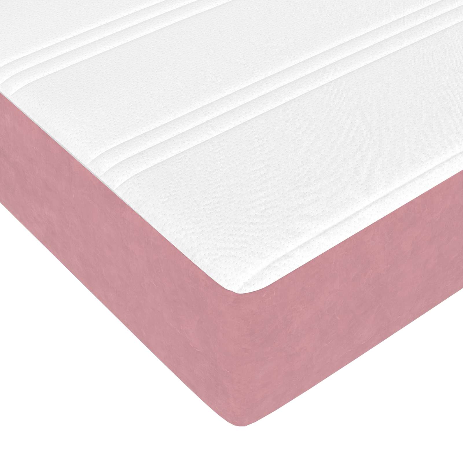 Sengeramme med madras 2 pcs Lyserød Fløjl