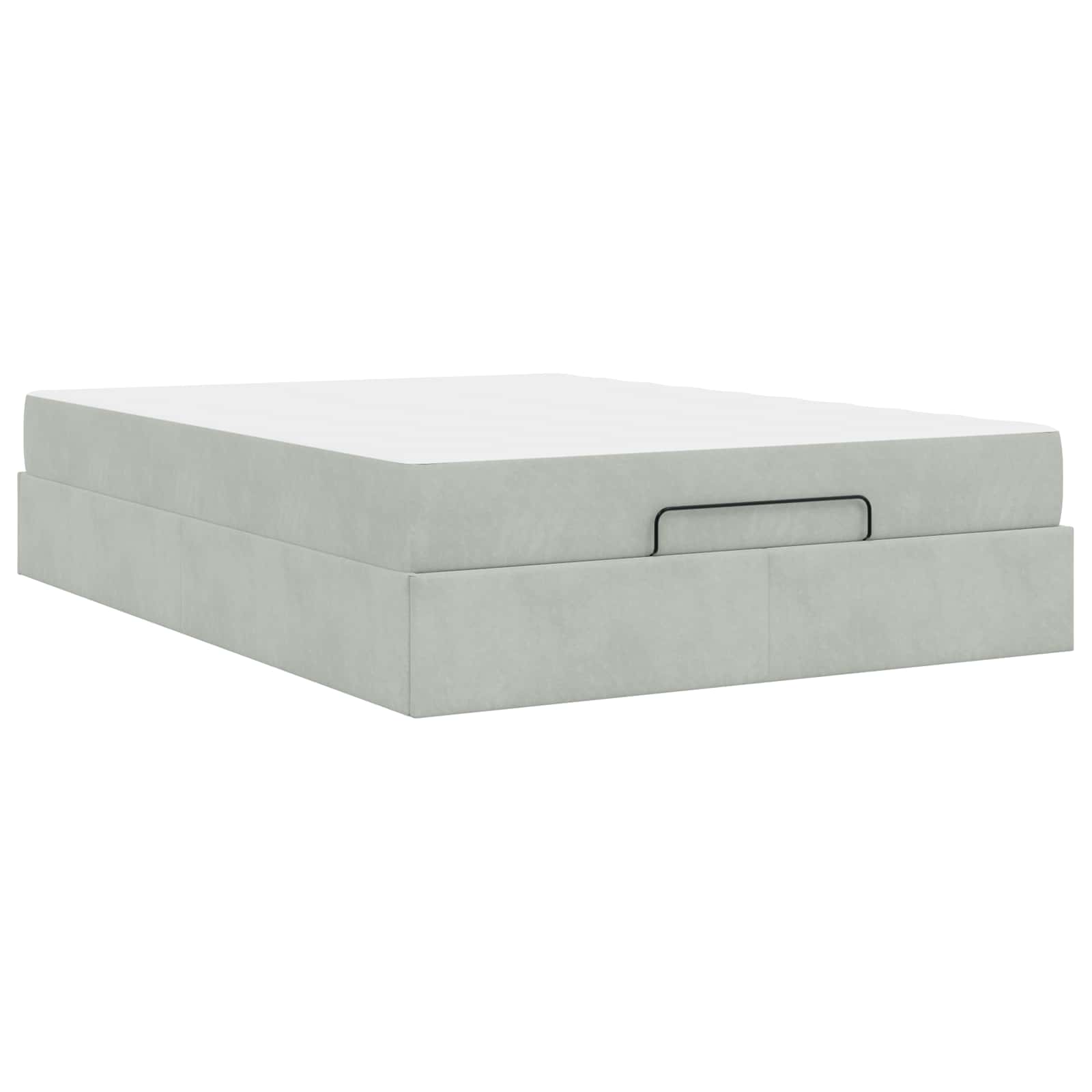 Sengeramme med madras 2 pcs Lysegrå Fløjl