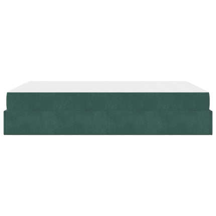 Sengeramme med madras 2 pcs Grøn Fløjl