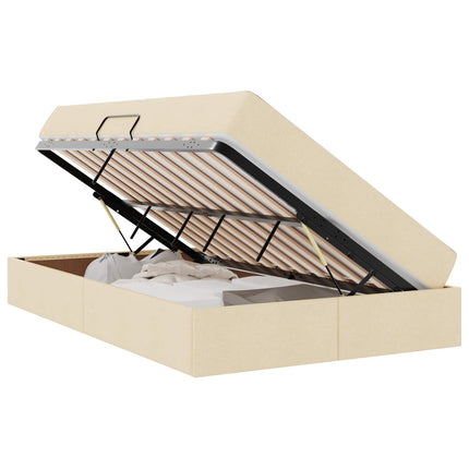Seng med opbevaring og madras Creme 120 x 190 cm Polyester