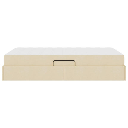 Seng med opbevaring og madras Creme 120 x 190 cm Polyester