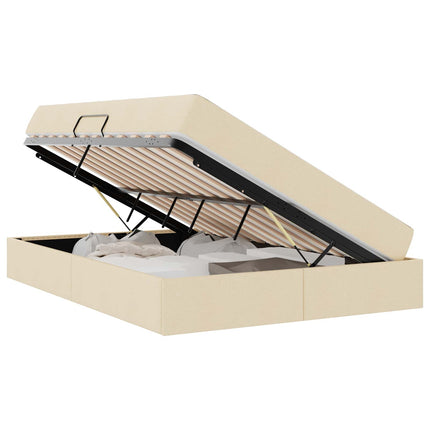 Seng med opbevaring og madras Creme 140 x 190 cm Polyester