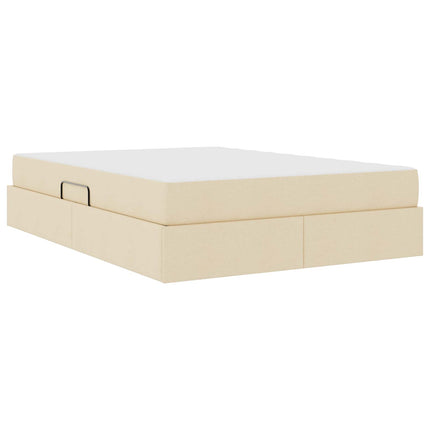 Seng med opbevaring og madras Creme 140 x 190 cm Polyester