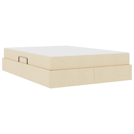 Seng med opbevaring og madras Creme 140 x 190 cm Polyester