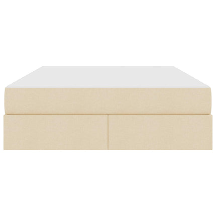 Seng med opbevaring og madras Creme 140 x 190 cm Polyester