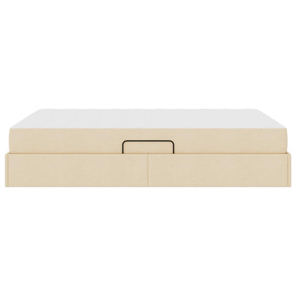 Seng med opbevaring og madras Creme 140 x 190 cm Polyester