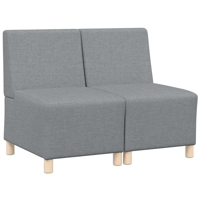 Modulsofa enhed uden arme 2 stk. Lysegrå Stof