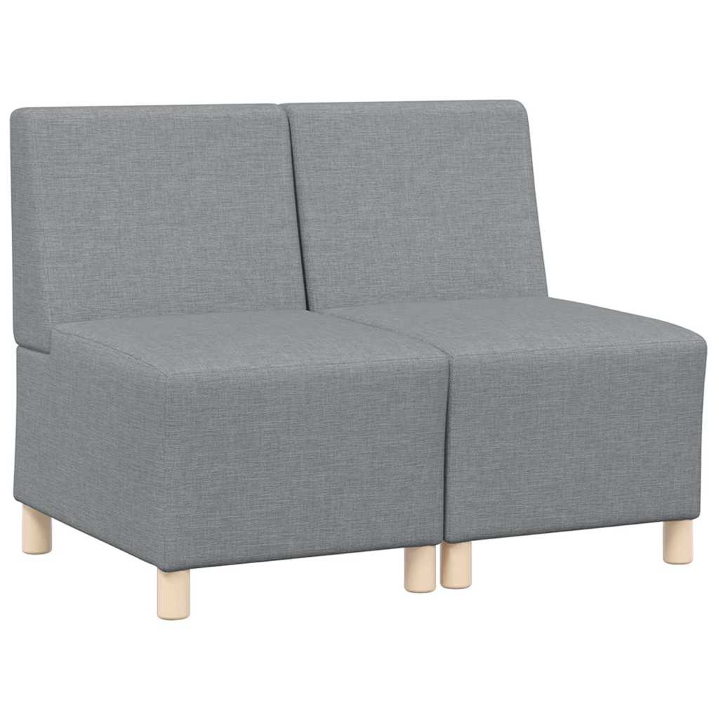Modulsofa enhed uden arme 2 pcs Lysegrå 55 x 74 x 82 cm Stof
