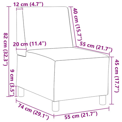 Modulsofa enhed uden arme 2 pcs Sort 55 x 74 x 82 cm Stof