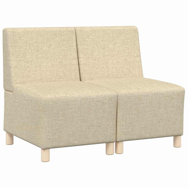 Modulsofa enhed uden arme 2 stk. Creme Stof