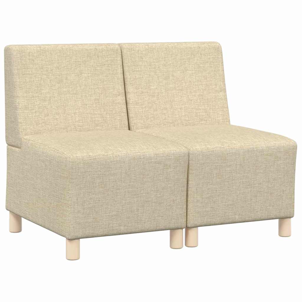 Modulsofa enhed uden arme 2 pcs Creme 55 x 74 x 82 cm Stof