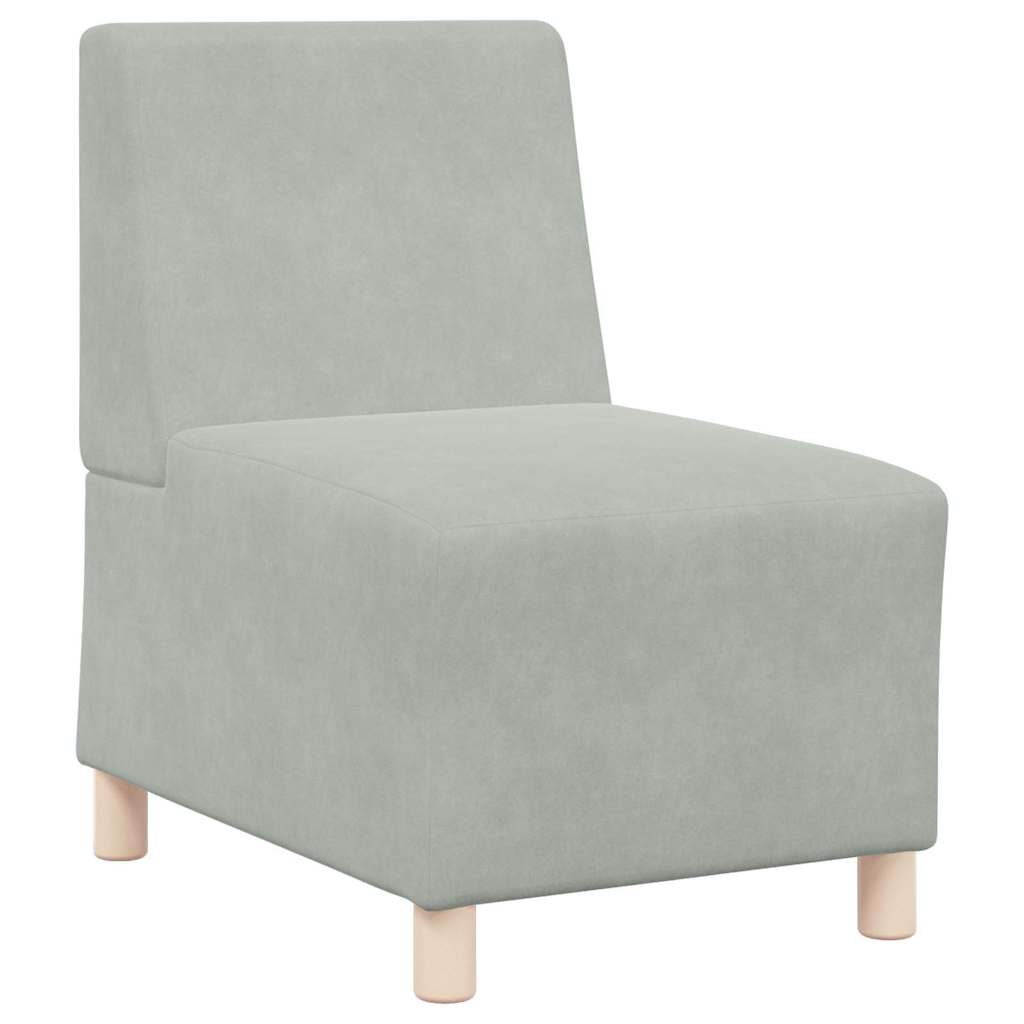 Modulsofa enhed uden arme 2 pcs Lysegrå 55 x 74 x 82 cm Fløjl