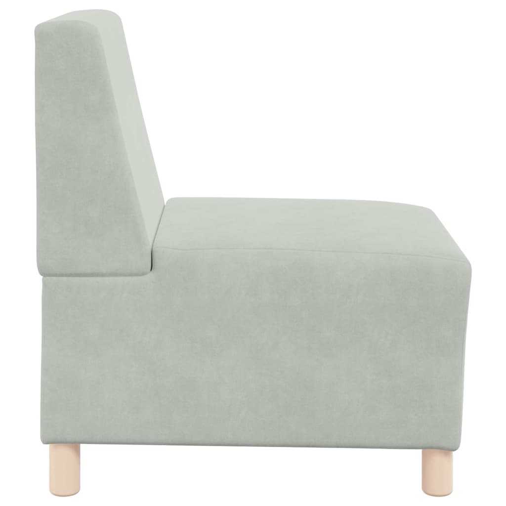 Modulsofa enhed uden arme 2 pcs Lysegrå 55 x 74 x 82 cm Fløjl