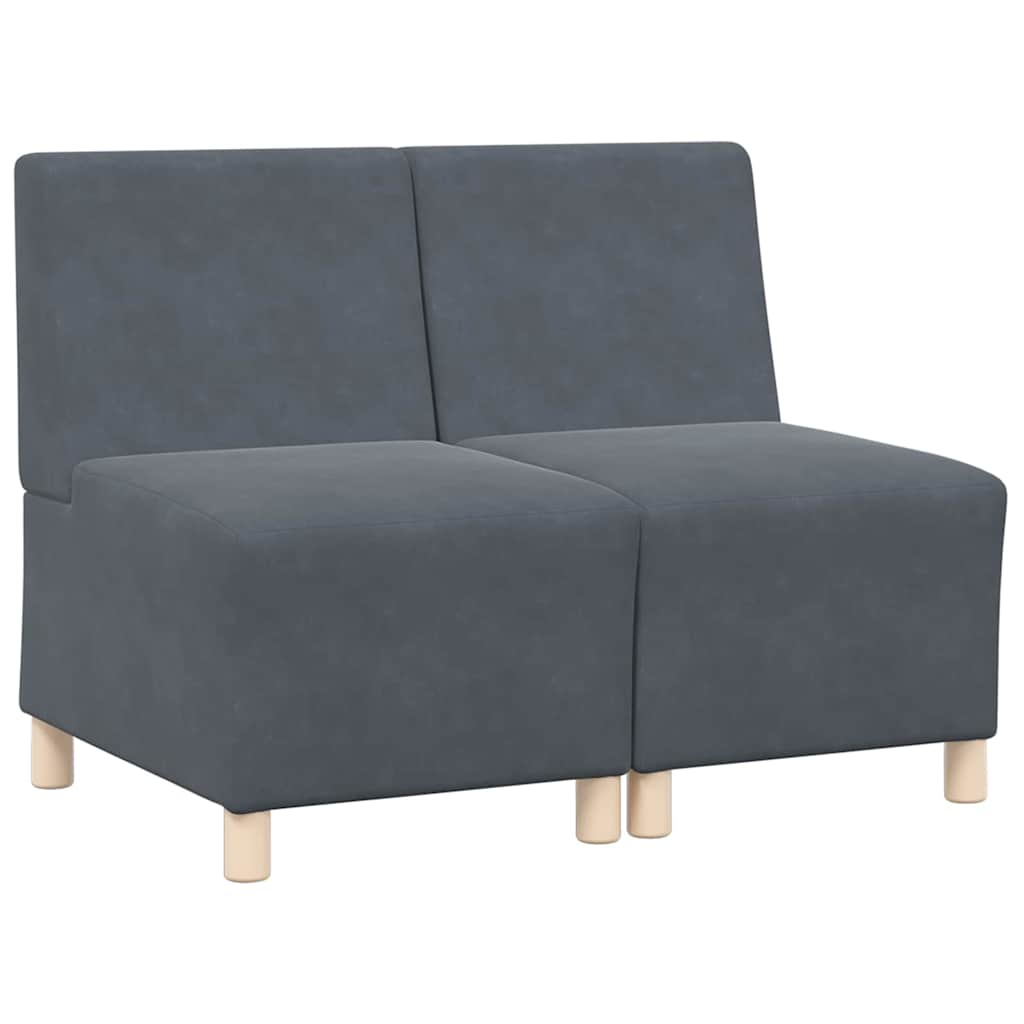 Modulsofa enhed uden arme 2 pcs Mørkegrå 55 x 74 x 82 cm Fløjl