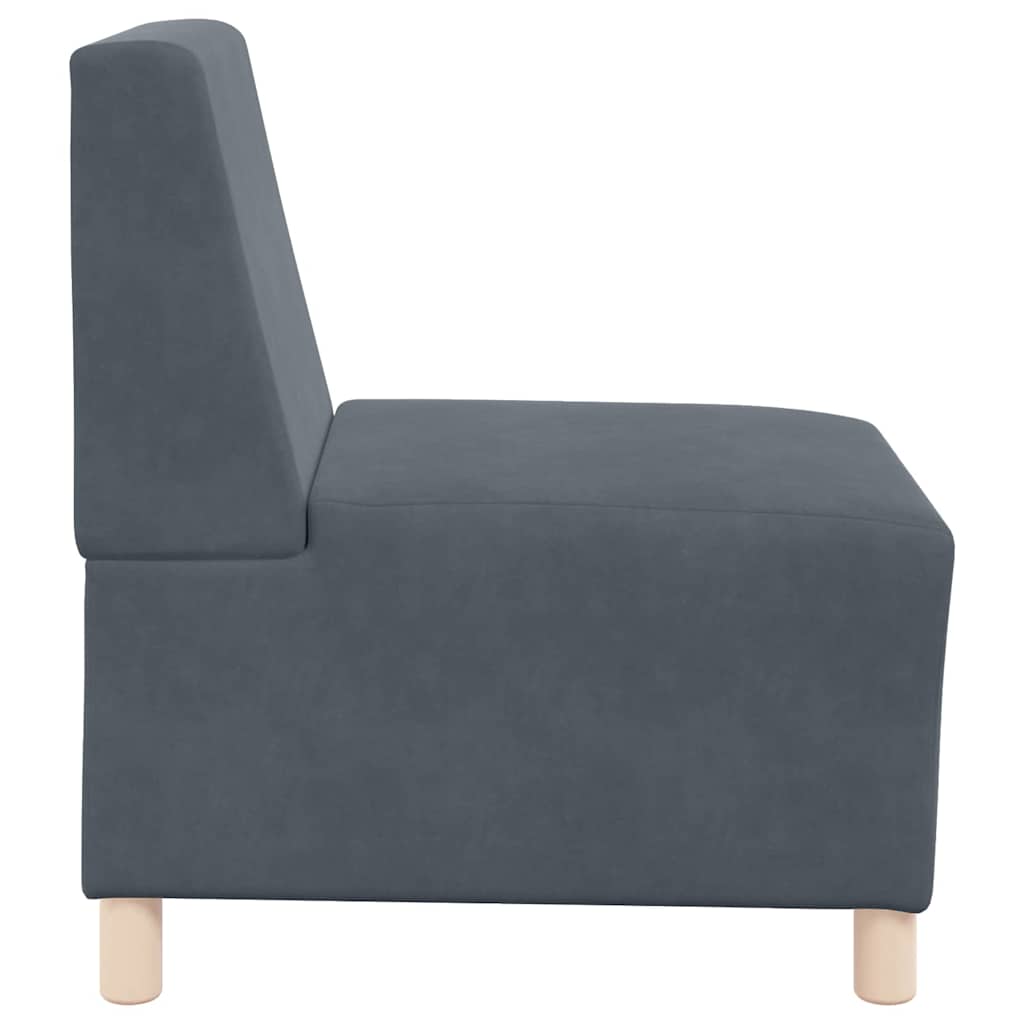 Modulsofa enhed uden arme 2 pcs Mørkegrå 55 x 74 x 82 cm Fløjl