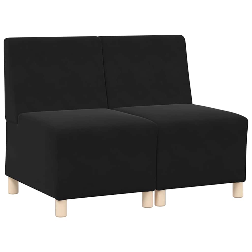 Modulsofa enhed uden arme 2 pcs Sort 55 x 74 x 82 cm Fløjl