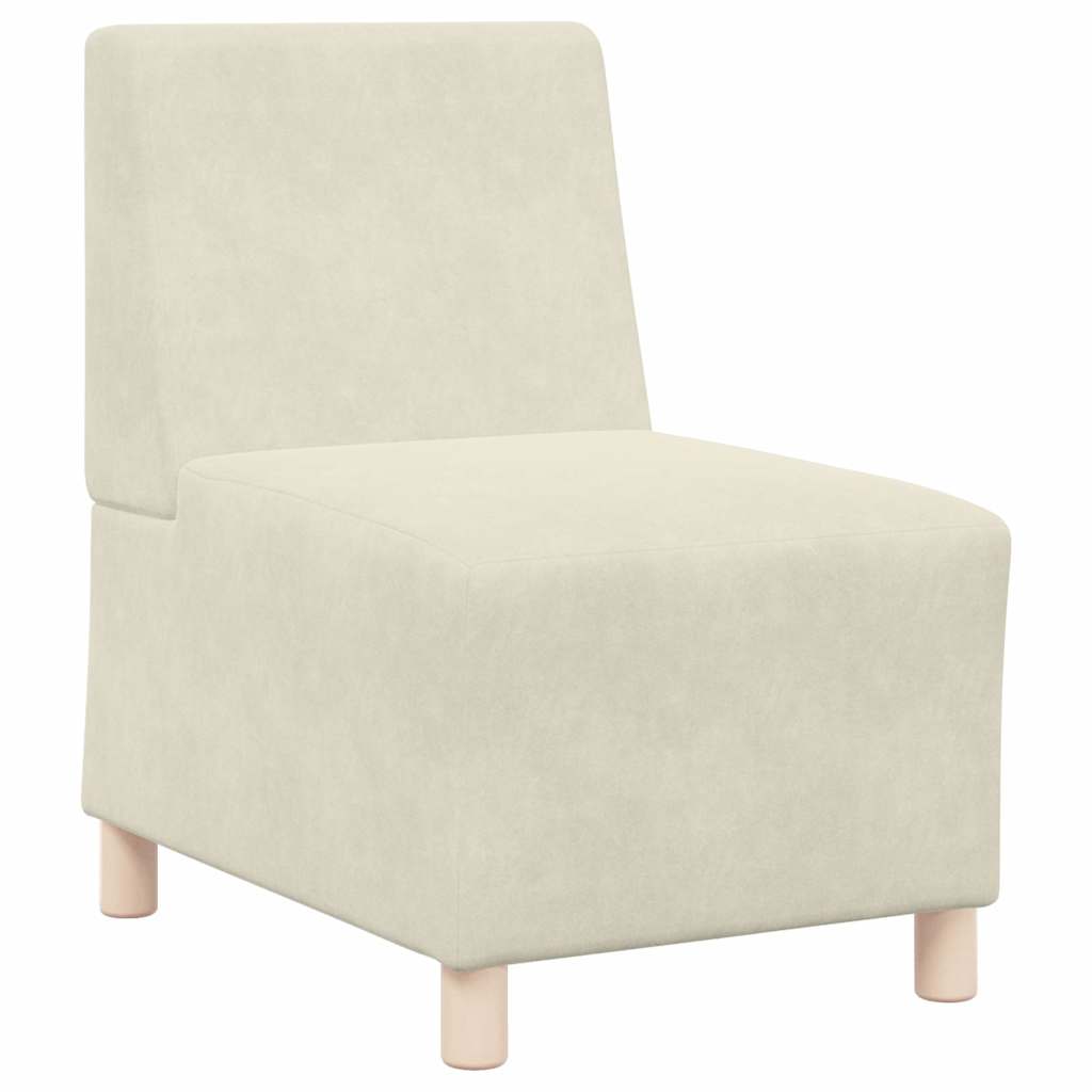 Modulsofa enhed uden arme 2 pcs Creme 55 x 74 x 82 cm Fløjl