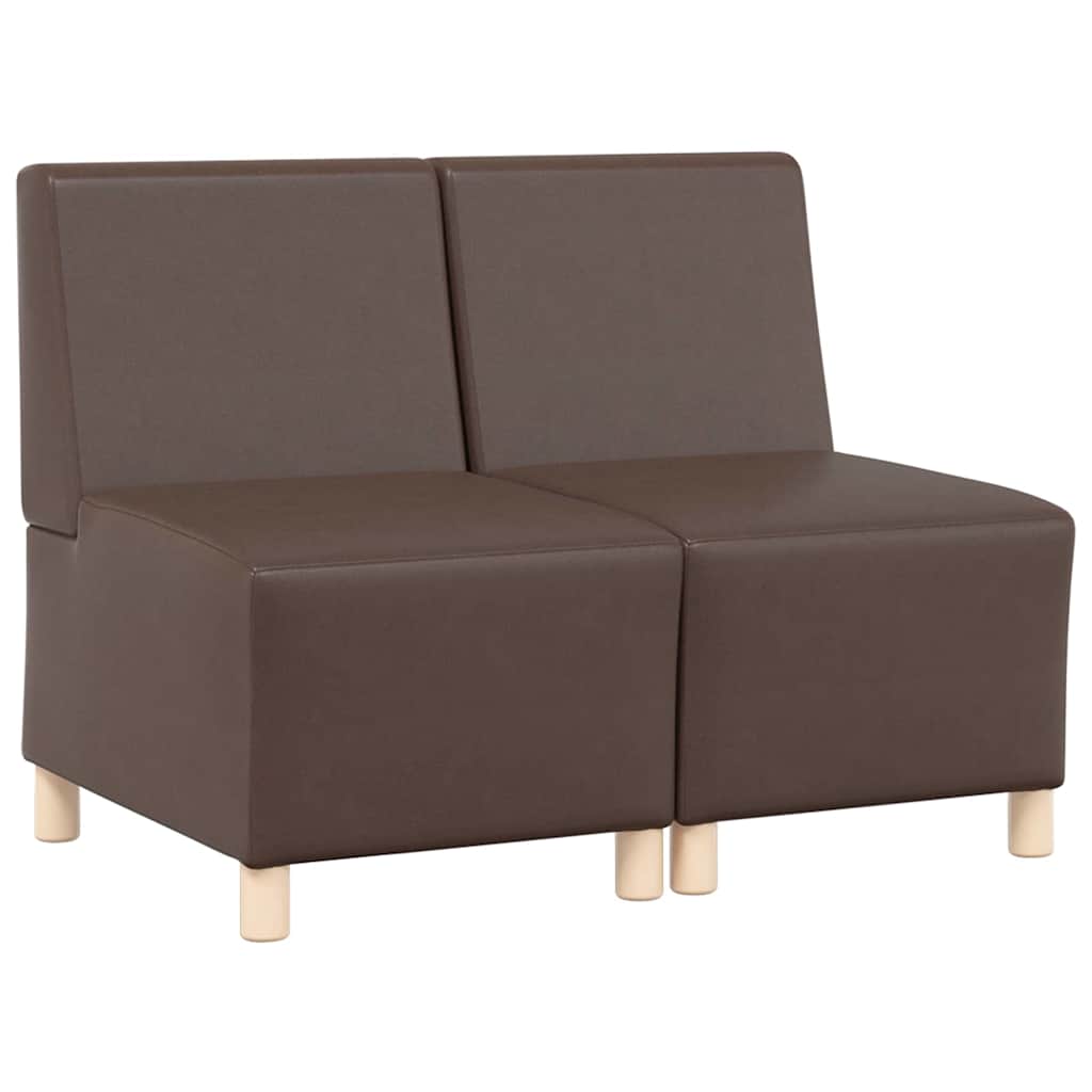 Modulsofa enhed uden arme 2 pcs Brun 55 x 74 x 82 cm Faux læder
