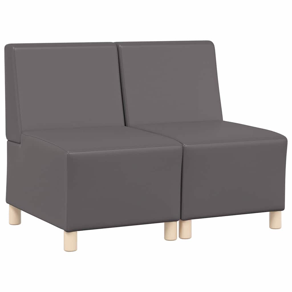 Modulsofa enhed uden arme 2 pcs Grå 55 x 74 x 82 cm Faux læder