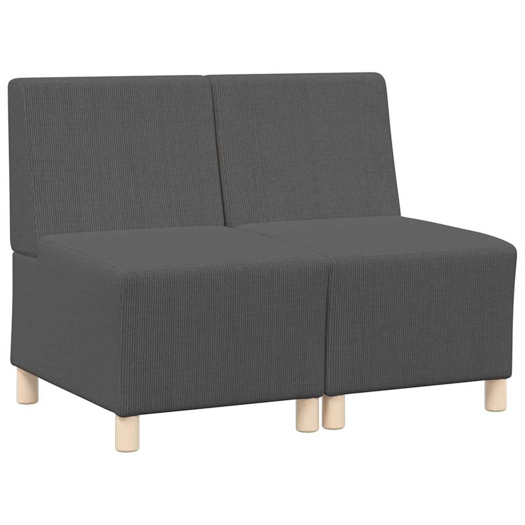 Modulsofa enhed uden arme 2 pcs Mørkegrå 55 x 74 x 82 cm