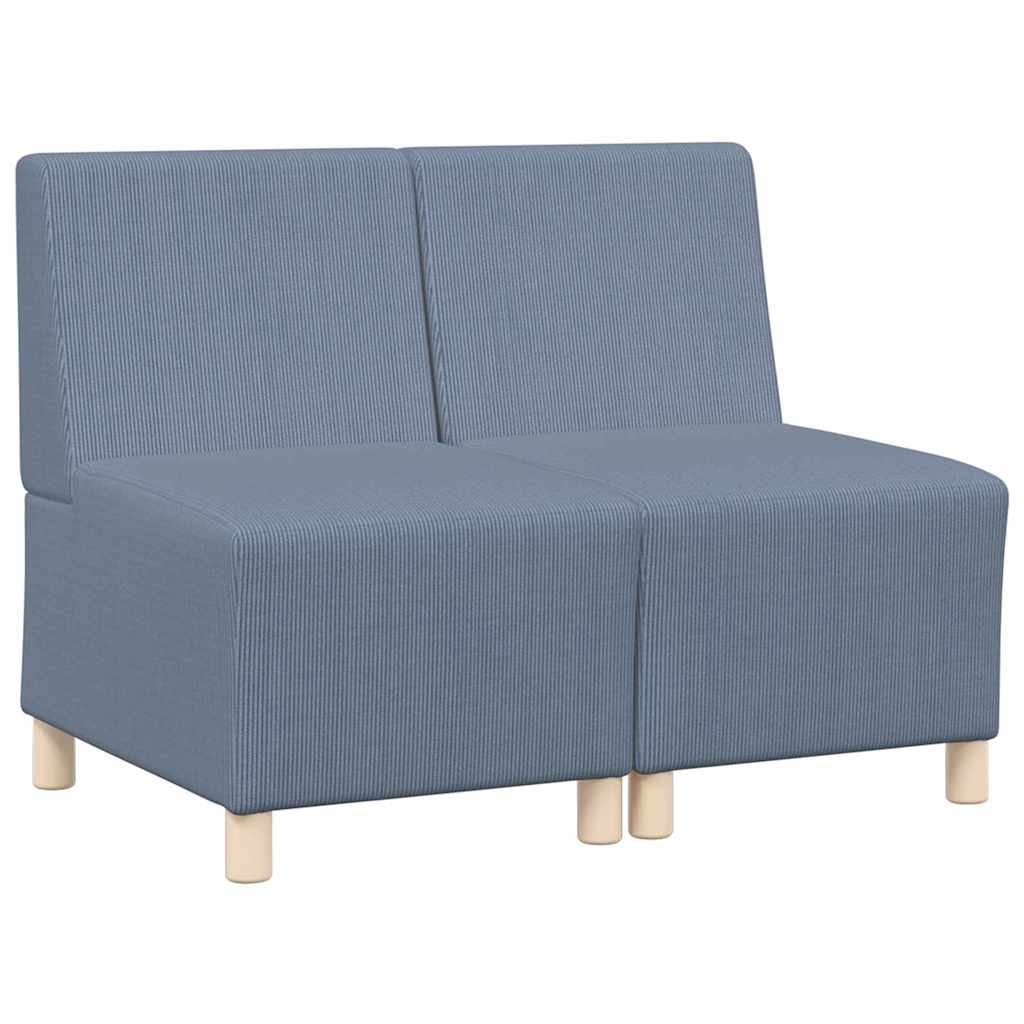 Modulsofa enhed uden arme 2 pcs Blå 55 x 74 x 82 cm Velourstof