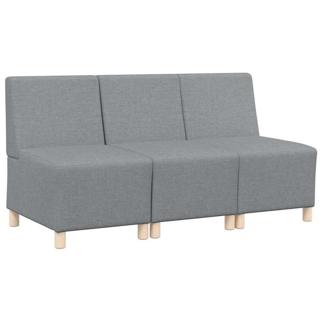 Modulsofa enhed uden arme 3 stk. Lysegrå Stof
