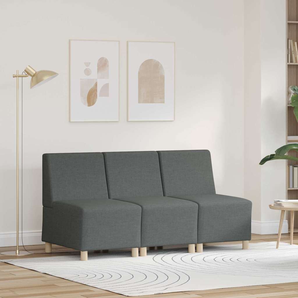 Modulsofa enhed uden arme 3 pcs Mørkegrå 55 x 74 x 82 cm Stof