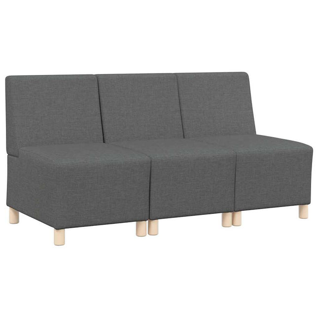 Modulsofa enhed uden arme 3 stk. Mørkegrå Stof