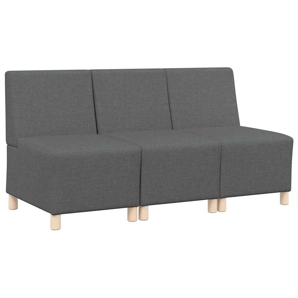 Modulsofa enhed uden arme 3 pcs Mørkegrå 55 x 74 x 82 cm Stof