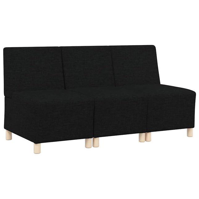 Modulsofa enhed uden arme 3 stk. Sort Stof