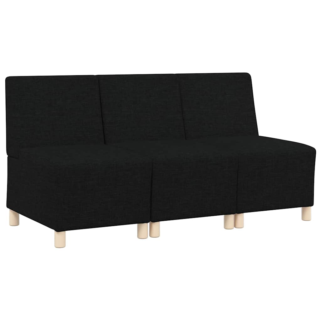 Modulsofa enhed uden arme 3 pcs Sort 55 x 74 x 82 cm Stof