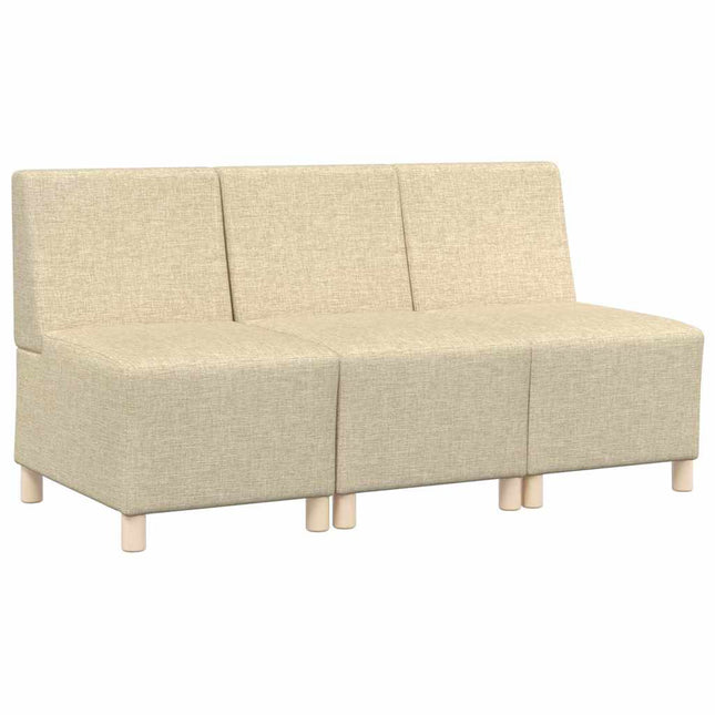 Modulsofa enhed uden arme 3 stk. Creme Stof