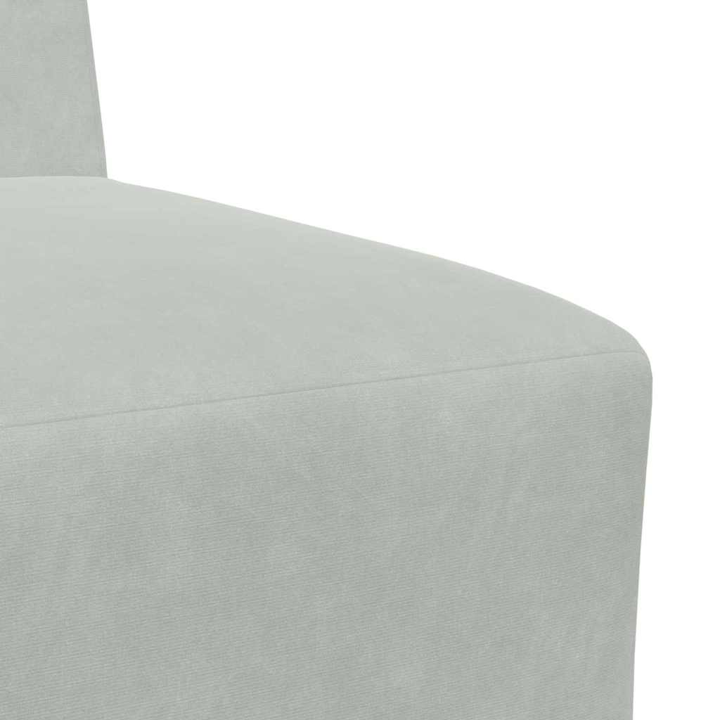 Modulsofa enhed uden arme 3 pcs Lysegrå 55 x 74 x 82 cm Fløjl