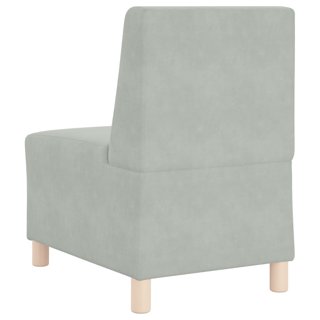 Modulsofa enhed uden arme 3 pcs Lysegrå 55 x 74 x 82 cm Fløjl