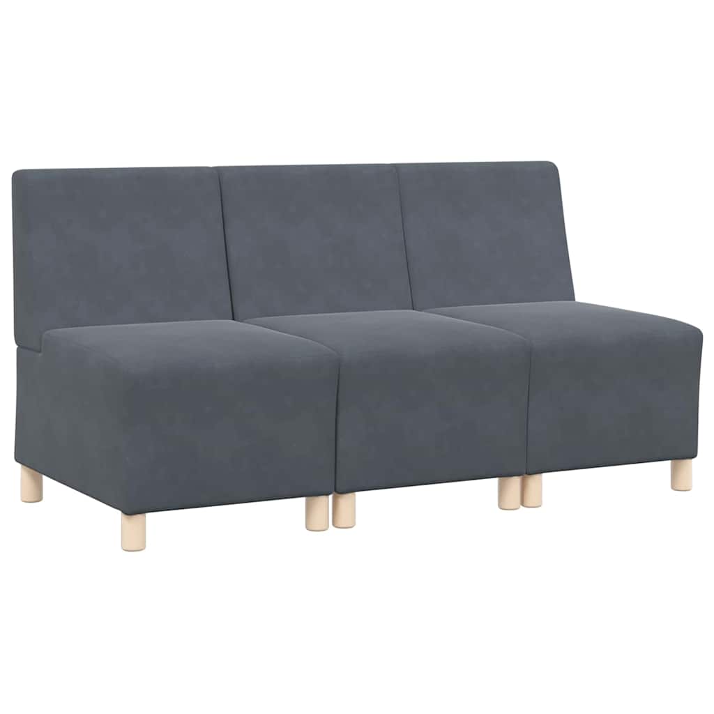 Modulsofa enhed uden arme 3 pcs Mørkegrå 55 x 74 x 82 cm Fløjl