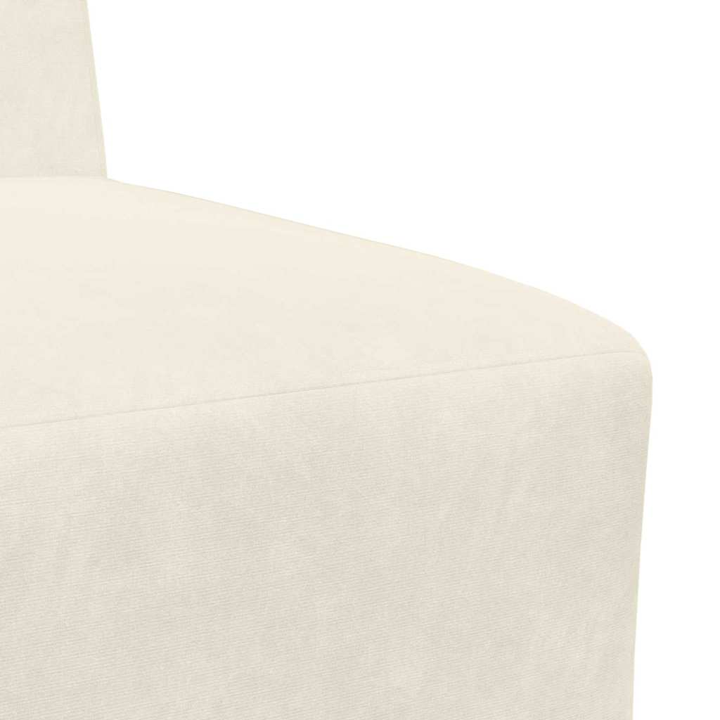 Modulsofa enhed uden arme 3 pcs Creme 55 x 74 x 82 cm Fløjl