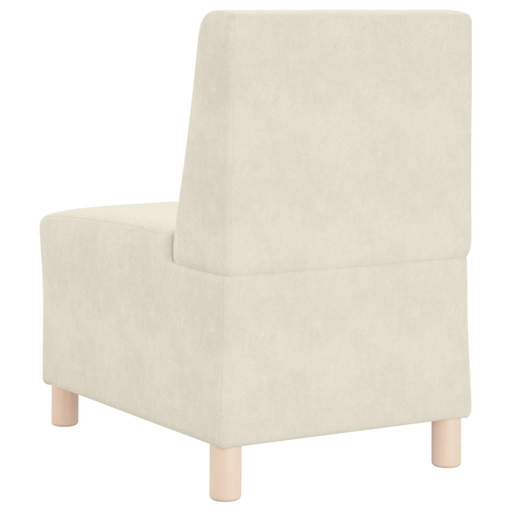 Modulsofa enhed uden arme 3 pcs Creme 55 x 74 x 82 cm Fløjl