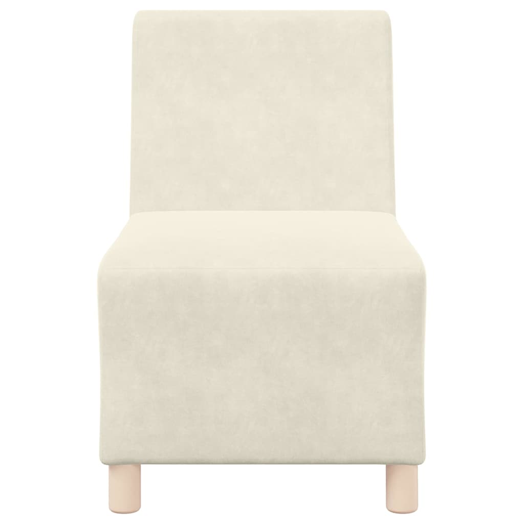 Modulsofa enhed uden arme 3 pcs Creme 55 x 74 x 82 cm Fløjl