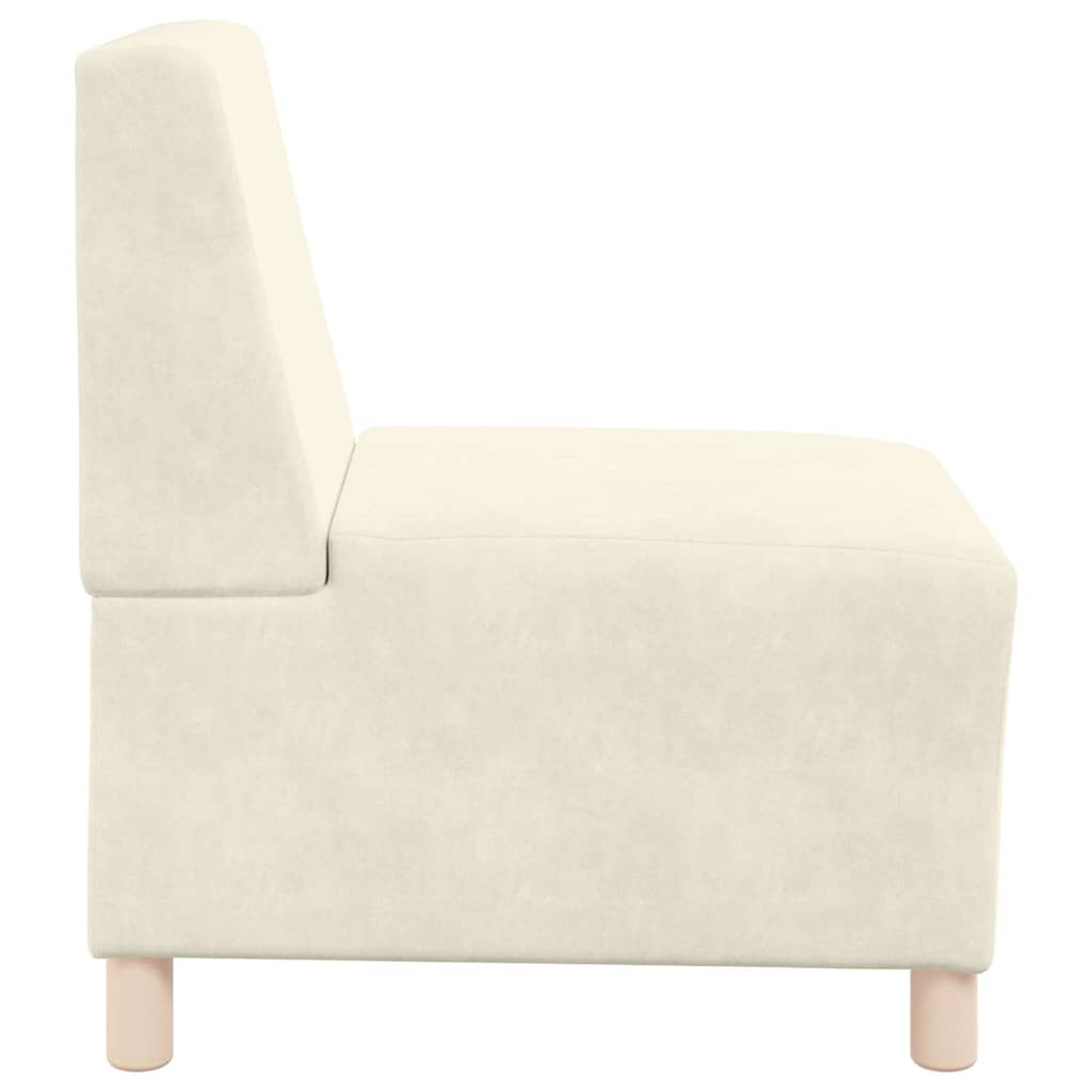 Modulsofa enhed uden arme 3 pcs Creme 55 x 74 x 82 cm Fløjl