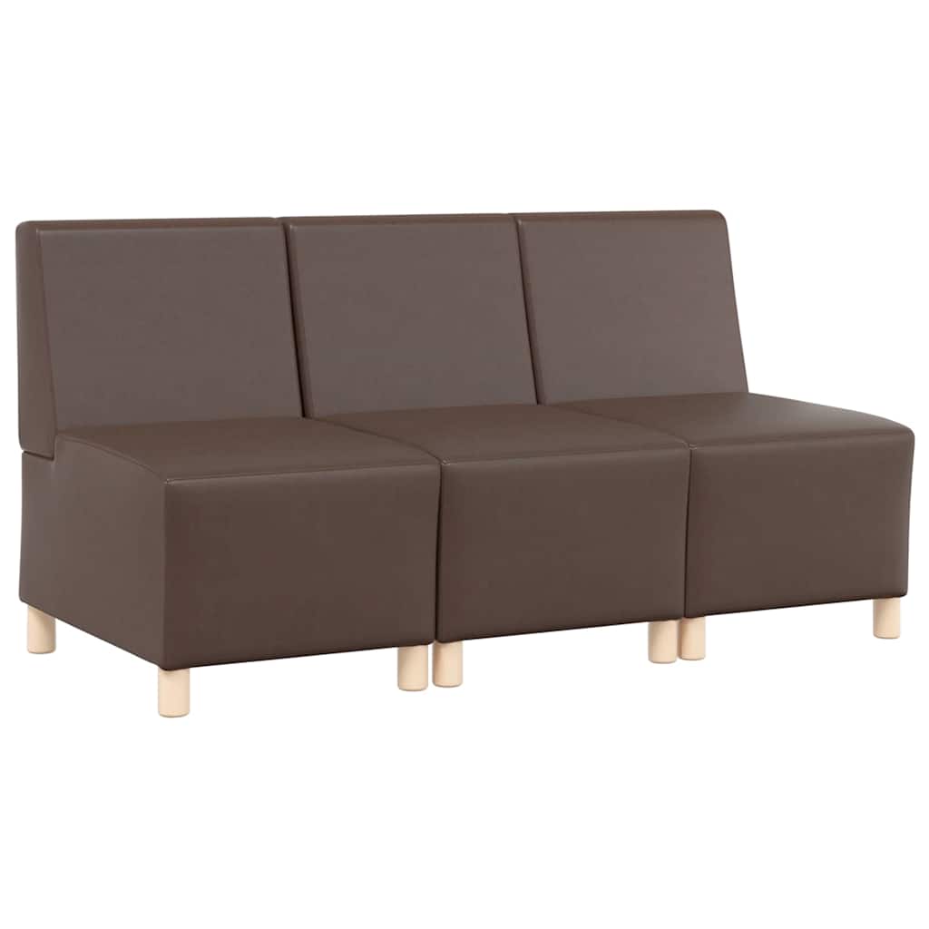 Modulsofa enhed uden arme 3 pcs Brun 55 x 74 x 82 cm Faux læder