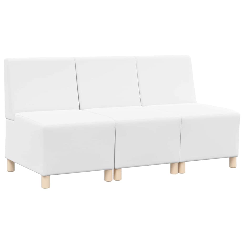 Modulsofa enhed uden arme 3 pcs Hvid 55 x 74 x 82 cm Faux læder