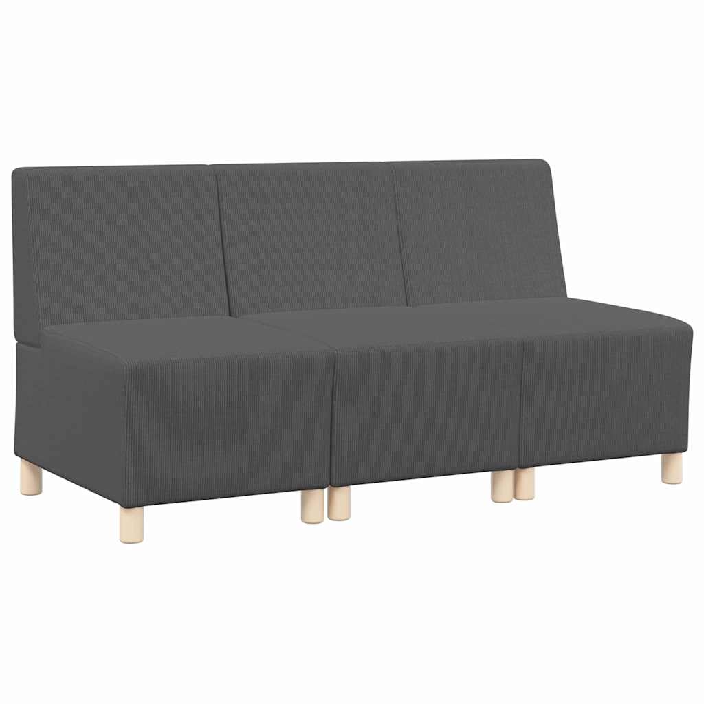 Modulsofa enhed uden arme 3 pcs Mørkegrå 55 x 74 x 82 cm