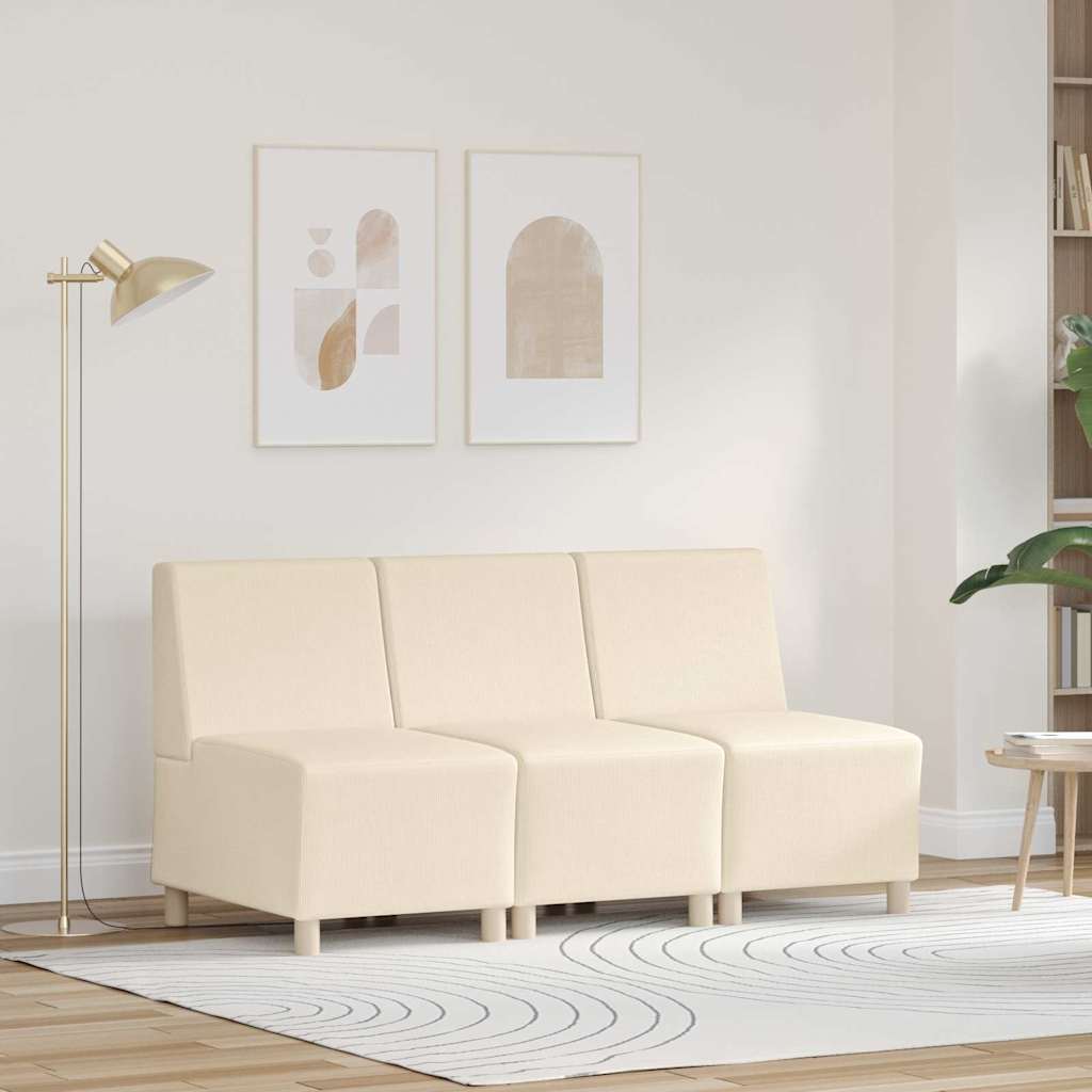 Modulsofa enhed uden arme 3 pcs Creme 55 x 74 x 82 cm