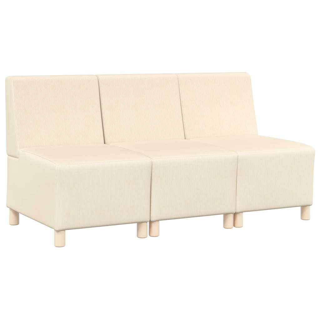 Modulsofa enhed uden arme 3 pcs Creme 55 x 74 x 82 cm