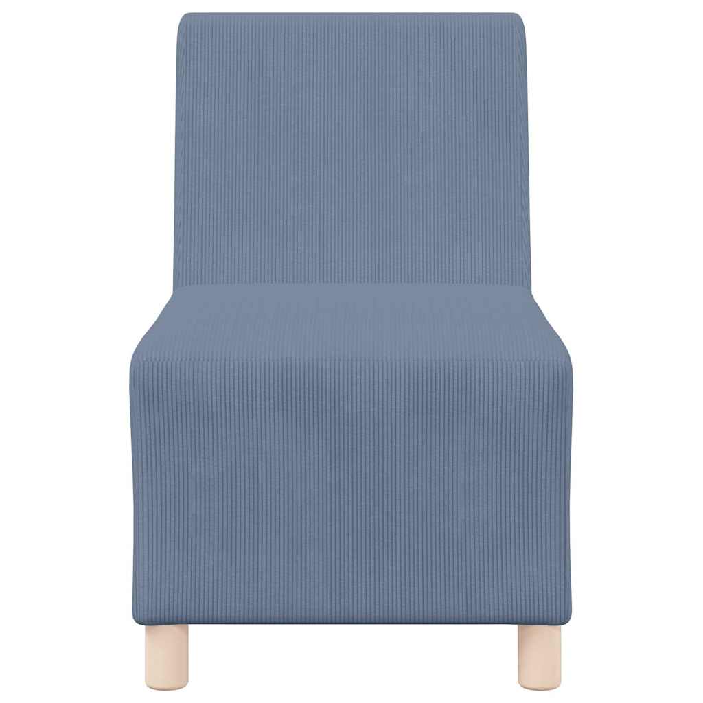 Modulsofa enhed uden arme 3 pcs Blå 55 x 74 x 82 cm Velourstof