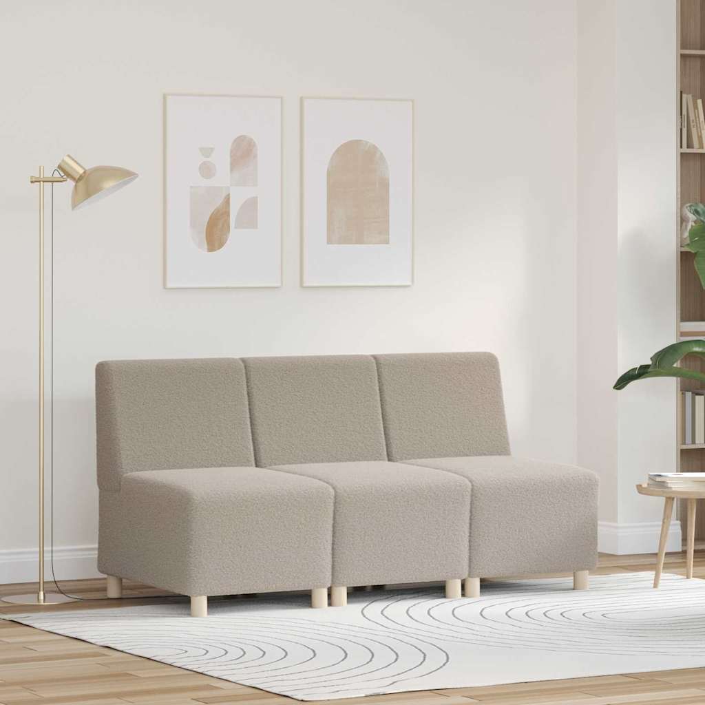Modulsofa enhed uden arme 3 pcs Lysegrå 55 x 74 x 82 cm