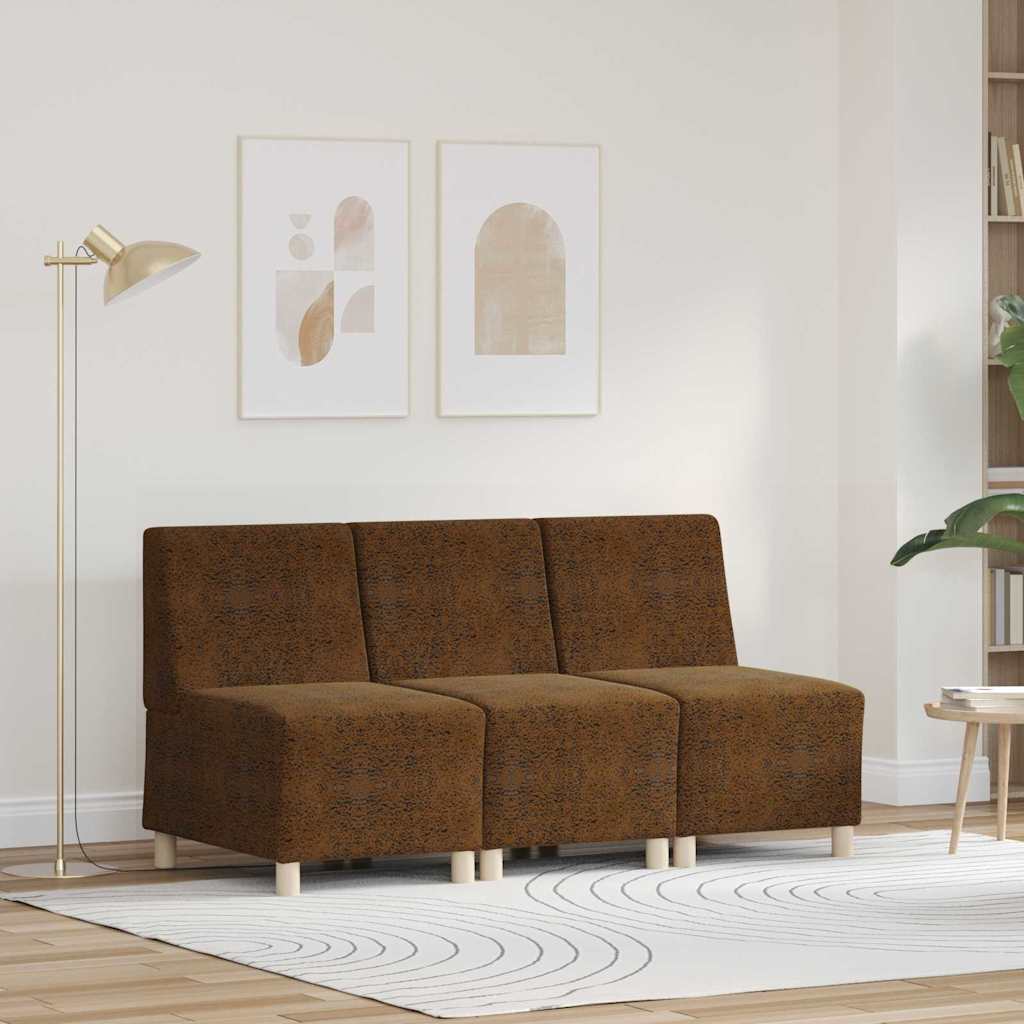 Modulsofa enhed uden arme 3 pcs Brun 55 x 74 x 82 cm