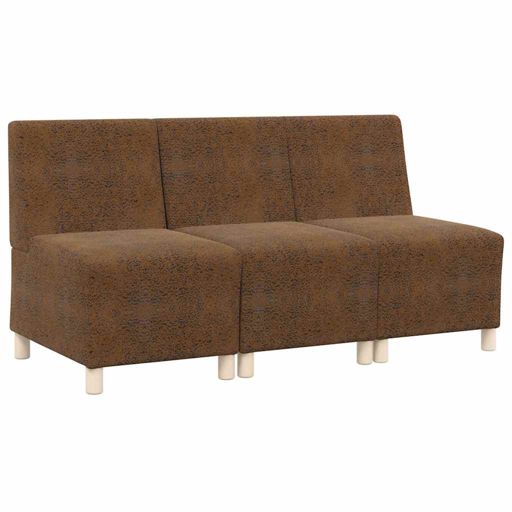 Modulsofa enhed uden arme 3 pcs Brun 55 x 74 x 82 cm