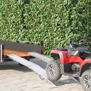 Foldbar rampe 200kg pr. rampe 2 pcs Sølv 186 x 23 x 4,5 cm